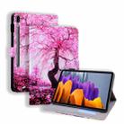 For Samsung Galaxy Tab S8 / Galaxy Tab S7 T870 / T875 Colored Drawing Stitching Horizontal Flip Leather Case with Holder & Card Slots(Cherry Tree) - 1