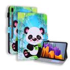 For Samsung Galaxy Tab S8 / Galaxy Tab S7 T870 / T875 Colored Drawing Stitching Horizontal Flip Leather Case with Holder & Card Slots(Cartoon Panda) - 1