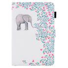 For Samsung Galaxy Tab S8 / Galaxy Tab S7 T870 / T875 Colored Drawing Stitching Horizontal Flip Leather Case with Holder & Card Slots(Elephant Flower) - 2