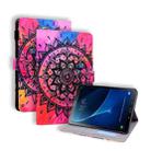 For Samsung Galaxy Tab A6 10.1 T580 / T585 Colored Drawing Stitching Horizontal Flip Leather Case with Holder & Card Slots(Datura Flowers) - 1