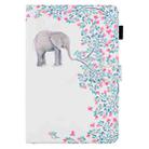 For Samsung Galaxy Tab A6 10.1 T580 / T585 Colored Drawing Stitching Horizontal Flip Leather Case with Holder & Card Slots(Elephant Flower) - 2