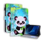For Samsung Galaxy Tab A10.5 T590 / T595 Colored Drawing Stitching Horizontal Flip Leather Case with Holder & Card Slots(Cartoon Panda) - 1