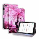 For Samsung Galaxy Tab 8.0 (2019) T290 Colored Drawing Stitching Horizontal Flip Leather Case with Holder & Card Slots(Cherry Tree) - 1