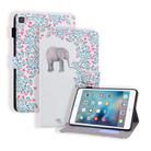 For Samsung Galaxy Tab 8.0 (2019) T290 Colored Drawing Stitching Horizontal Flip Leather Case with Holder & Card Slots(Elephant Flower) - 1