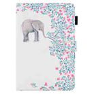 For Samsung Galaxy Tab A10.1 (2019) T510 Colored Drawing Stitching Horizontal Flip Leather Case with Holder & Card Slots(Elephant Flower) - 1