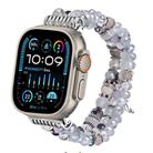 For Apple Watch 46mm / 49mm / 45mm / 44mm Colored Diamond Tassel Chain Watch Band(White) - 1