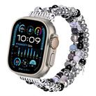 For Apple Watch 46mm / 49mm / 45mm / 44mm Colored Diamond Tassel Chain Watch Band(Black) - 1