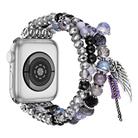 For Apple Watch 46mm / 49mm / 45mm / 44mm Colored Diamond Tassel Chain Watch Band(Black) - 2