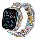 For Apple Watch 46mm / 49mm / 45mm / 44mm Colored Diamond Tassel Chain Watch Band(Yellow) - 1
