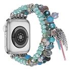 For Apple Watch 46mm / 49mm / 45mm / 44mm Colored Diamond Tassel Chain Watch Band(Green) - 2