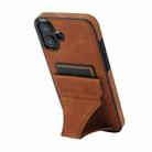 For iPhone 16 Plus Ultra-thin Shockproof Phone Protective Case with Holder(Brown) - 2