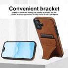 For iPhone 16 Plus Ultra-thin Shockproof Phone Protective Case with Holder(Brown) - 3