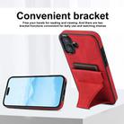 For iPhone 16 Plus Ultra-thin Shockproof Phone Protective Case with Holder(Red) - 3