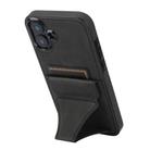 For iPhone 16 Plus Ultra-thin Shockproof Phone Protective Case with Holder(Black) - 2