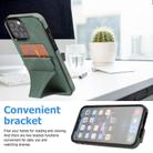 For iPhone 15 Pro Max Ultra-thin Shockproof Phone Protective Case with Holder(Green) - 2