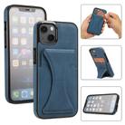 For iPhone 15 Ultra-thin Shockproof Phone Protective Case with Holder(Blue) - 1