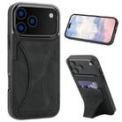 For iPhone 17 Pro Max Ultra-thin Shockproof Phone Protective Case with Holder(Black) - 1