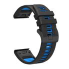 For Garmin 26mm Two Color Quick Release Silicone Watch Band with Tool(Black Sky Blue) - 2