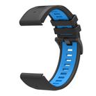 For Garmin 26mm Two Color Quick Release Silicone Watch Band with Tool(Black Sky Blue) - 3