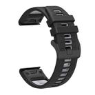 For Garmin 26mm Two Color Quick Release Silicone Watch Band with Tool(Black Light Grey) - 2