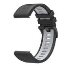 For Garmin 26mm Two Color Quick Release Silicone Watch Band with Tool(Black Light Grey) - 3