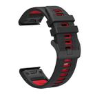 For Garmin 26mm Two Color Quick Release Silicone Watch Band with Tool(Black Red) - 2