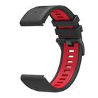 For Garmin 26mm Two Color Quick Release Silicone Watch Band with Tool(Black Red) - 3