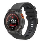 For Garmin 26mm Two Color Quick Release Silicone Watch Band with Tool(Black Dark Grey) - 1