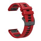 For Garmin 26mm Two Color Quick Release Silicone Watch Band with Tool(Red Black) - 2