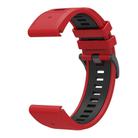 For Garmin 26mm Two Color Quick Release Silicone Watch Band with Tool(Red Black) - 3