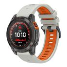 For Garmin 26mm Two Color Quick Release Silicone Watch Band with Tool(Grey Orange) - 1