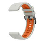 For Garmin 26mm Two Color Quick Release Silicone Watch Band with Tool(Grey Orange) - 3