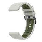 For Garmin 26mm Two Color Quick Release Silicone Watch Band with Tool(Grey Green) - 3