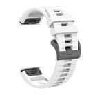 For Garmin 26mm Two Color Quick Release Silicone Watch Band with Tool(White) - 2