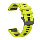For Garmin 26mm Two Color Quick Release Silicone Watch Band with Tool(Fluorescent Yellow Gray) - 2