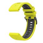 For Garmin 26mm Two Color Quick Release Silicone Watch Band with Tool(Fluorescent Yellow Gray) - 3