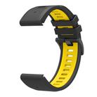 For Garmin 22mm Two Color Quick Release Silicone Watch Band with Tool(Black Yellow) - 3