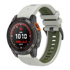 For Garmin 22mm Two Color Quick Release Silicone Watch Band with Tool(Grey Green) - 1
