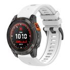 For Garmin 22mm Two Color Quick Release Silicone Watch Band with Tool(White) - 1