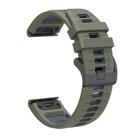 For Garmin 22mm Two Color Quick Release Silicone Watch Band with Tool(Green Gray) - 2