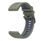 For Garmin 22mm Two Color Quick Release Silicone Watch Band with Tool(Green Gray) - 3