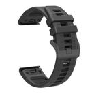 For Garmin 22mm Two Color Quick Release Silicone Watch Band with Tool(Dark Black) - 2
