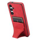 For Samsung Galaxy S24 5G Ultra-thin Shockproof Phone Protective Case with Holder(Red) - 2