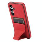 For Samsung Galaxy S24+ 5G Ultra-thin Shockproof Phone Protective Case with Holder(Red) - 2