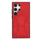 For Samsung Galaxy S24 Ultra 5G Ultra-thin Shockproof Phone Protective Case with Holder(Red) - 1