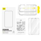 For iPhone 15 Pro Baseus Crystalline Series 2pcs Full-Coverage HD Tempered Glass Screen Protector(Transparent) - 3