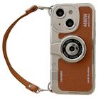 For iPhone 15 Camera Style Phone Case(Brown) - 1