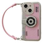 For iPhone 15 Plus Camera Style Phone Case(Pink) - 1