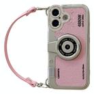 For iPhone 16 Camera Style Phone Case(Pink) - 1