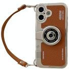 For iPhone 16 Camera Style Phone Case(Brown) - 1